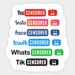 Censored Social Media Freedom of Speech Sticker